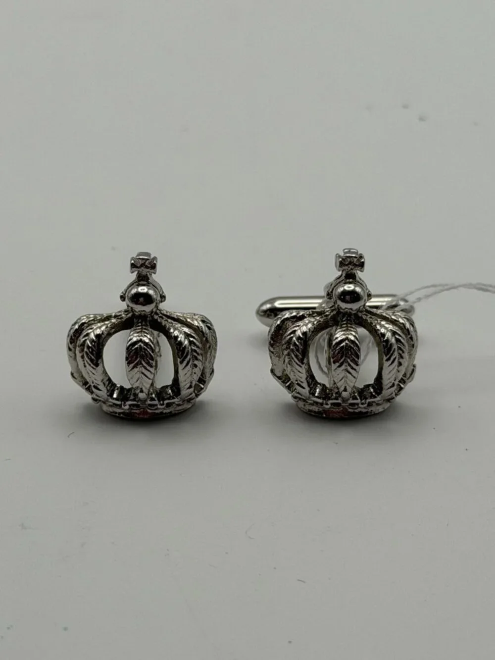 Swank Vintage Crown Cufflinks Silver Tone Royal Mens